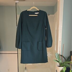 Trina Turk Deep Teal Long Sleeve Dress